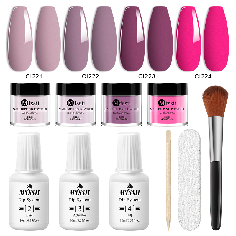 Dip Powder Nail - مجموعة من 10 قطع لمسحوق تلوين