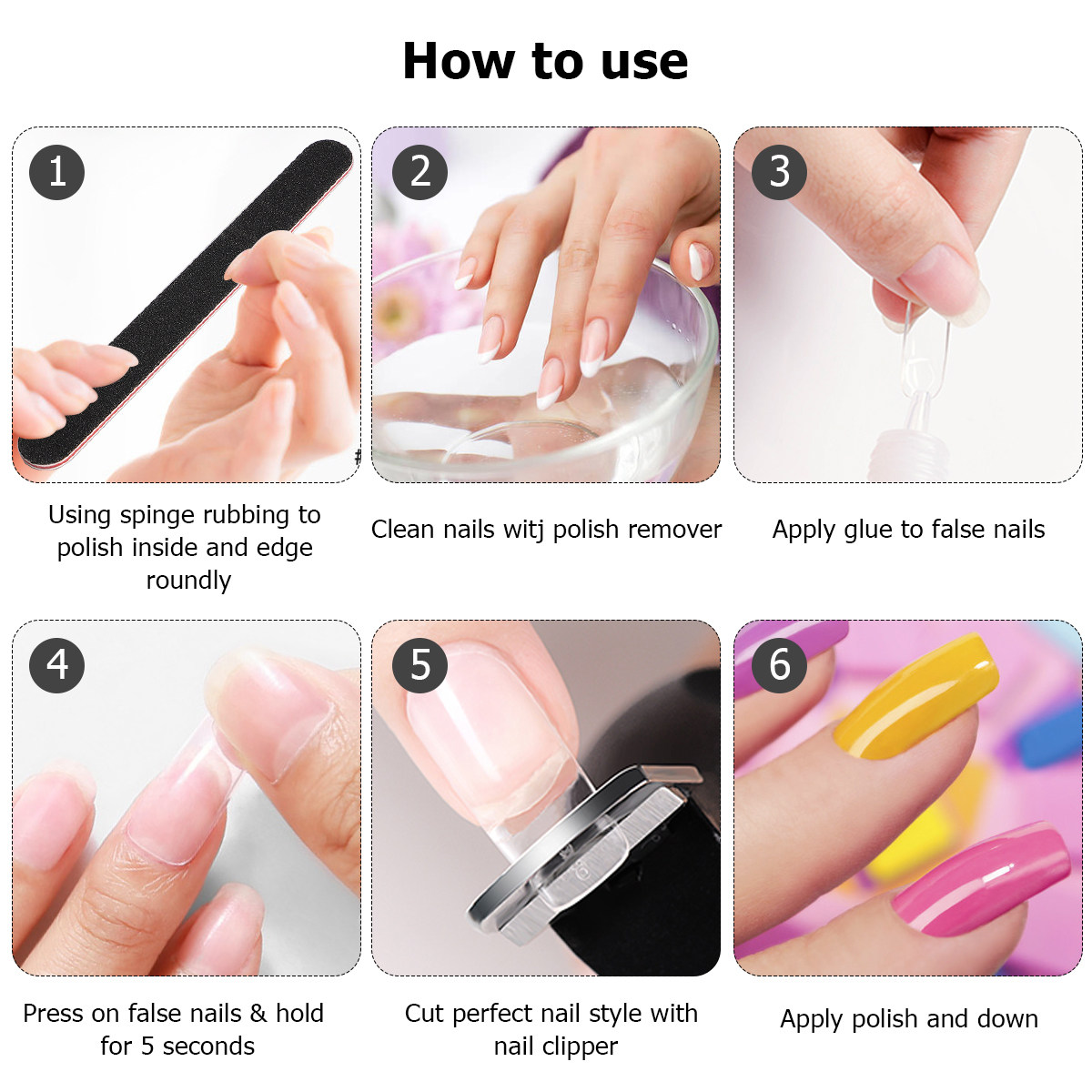 Nail Art Natural Simple - 600 قطعة من الأظافر الاصطناعية بلون