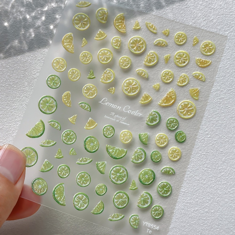 ملصقات أظافر صيفية بتصميم فواك - مراجعة Nail Art Yellow وسعره