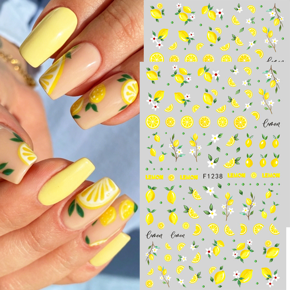 قطعتان من ملصقات الأظافر على ش - مراجعة Nail Art Yellow وسعره