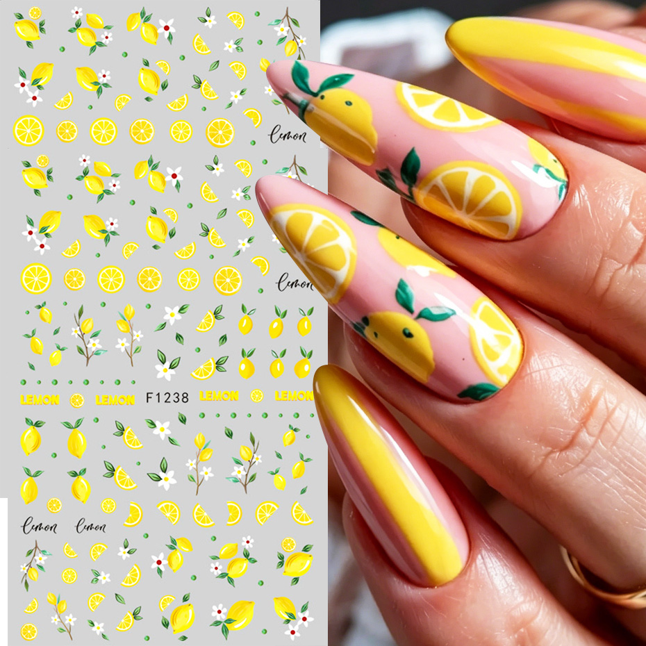 قطعتان من ملصقات الأظافر على ش - مراجعة Nail Art Yellow وسعره