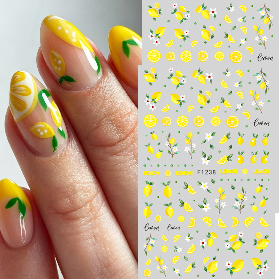 قطعتان من ملصقات الأظافر على ش - مراجعة Nail Art Yellow وسعره
