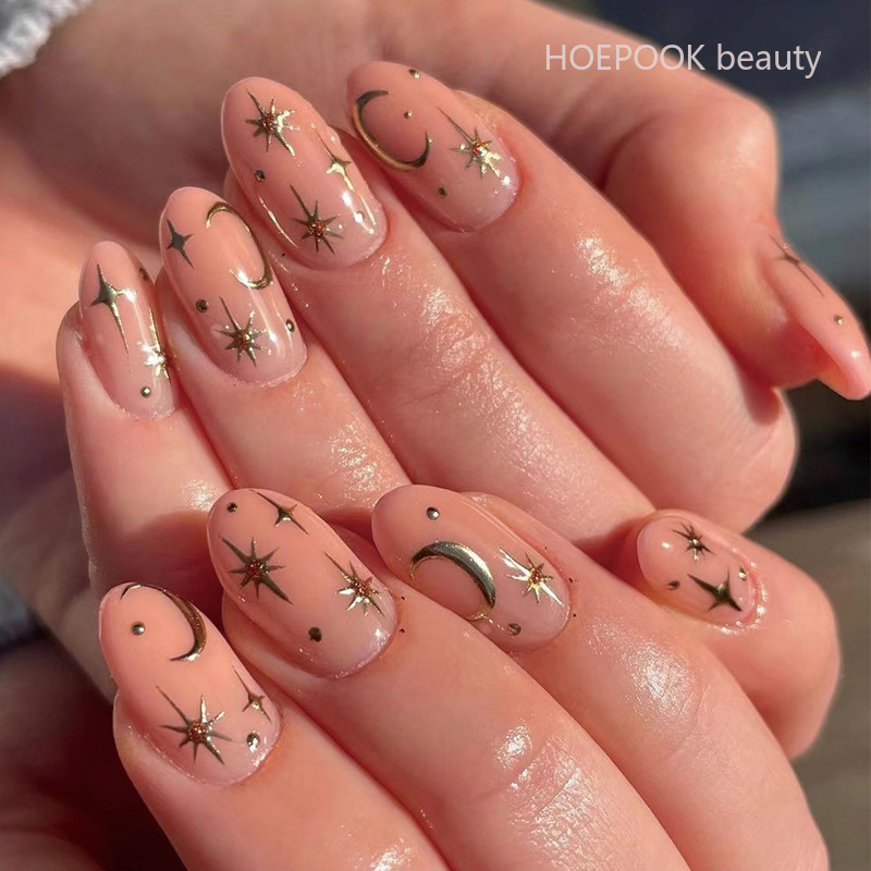 24 قطعة اللوز الوردي التدرج اض - مراجعة Nail Art Natural Simple وسعره