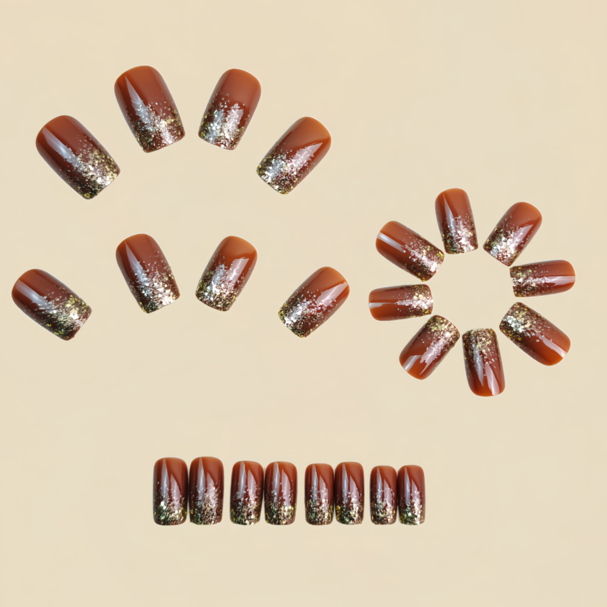 أظافر صناعية قصيرة متوسطة متدر - مراجعة Nail Art Aesthetic وسعره